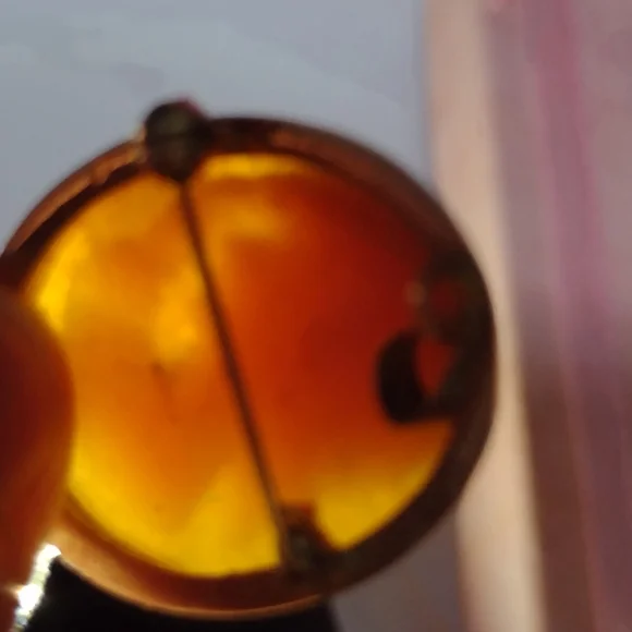 14KT Gold Cameo Pendant Brooch 1930's  1" X .5"  3 - Picture 4 of 5